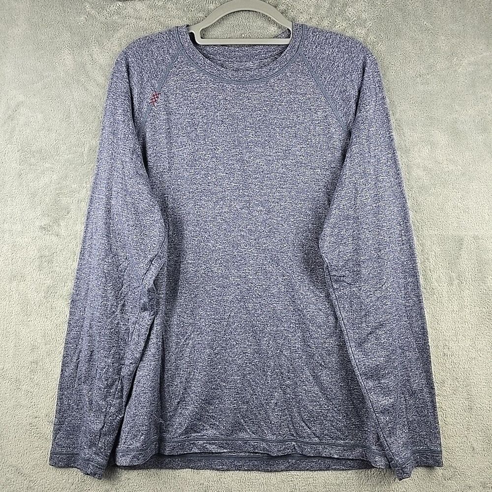 Rhone Reign‎ Long Sleeve Performance Shirt Men Large Heather Blue Stretch Active